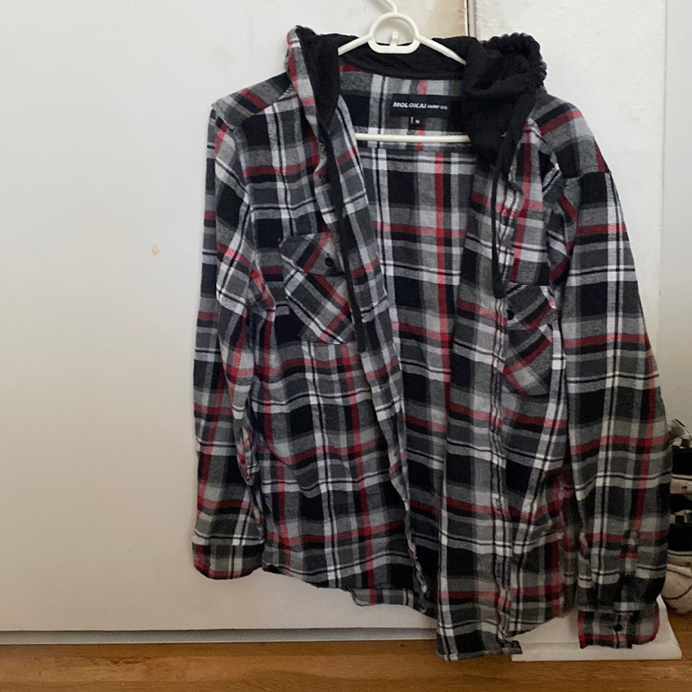 flannel unisex size medium comes with hoodie and strings